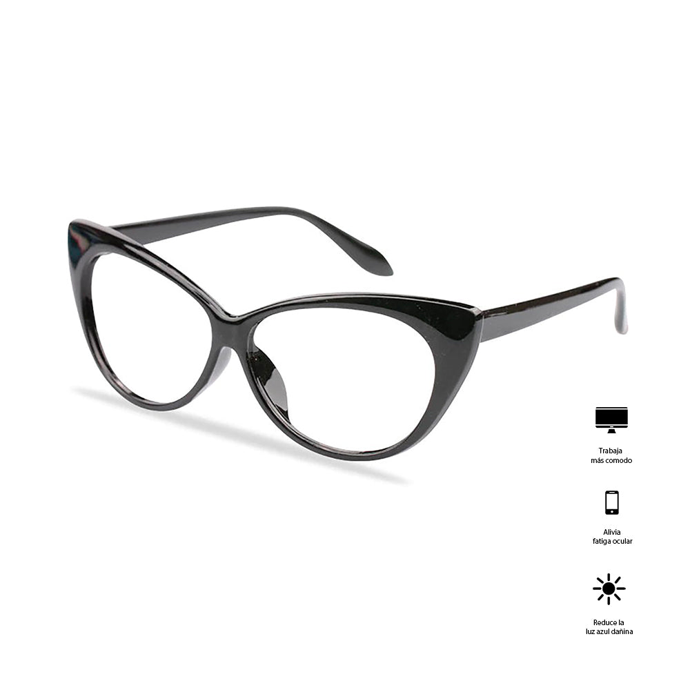 Lentes de Lectura Montura Soolala con Filtro Azul UV400 Cats para Mujer Color Negro Grande Sanllo