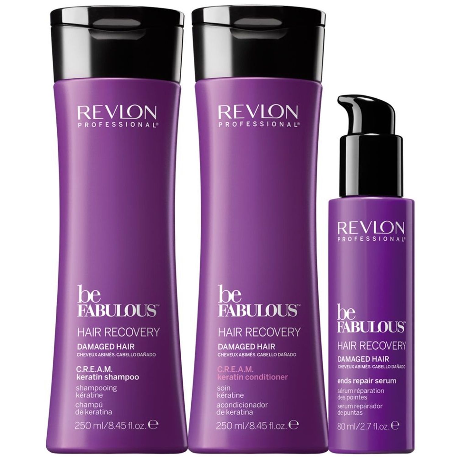 Shampoo reparador Keratina + Conditioner +Sérum Revlon Be