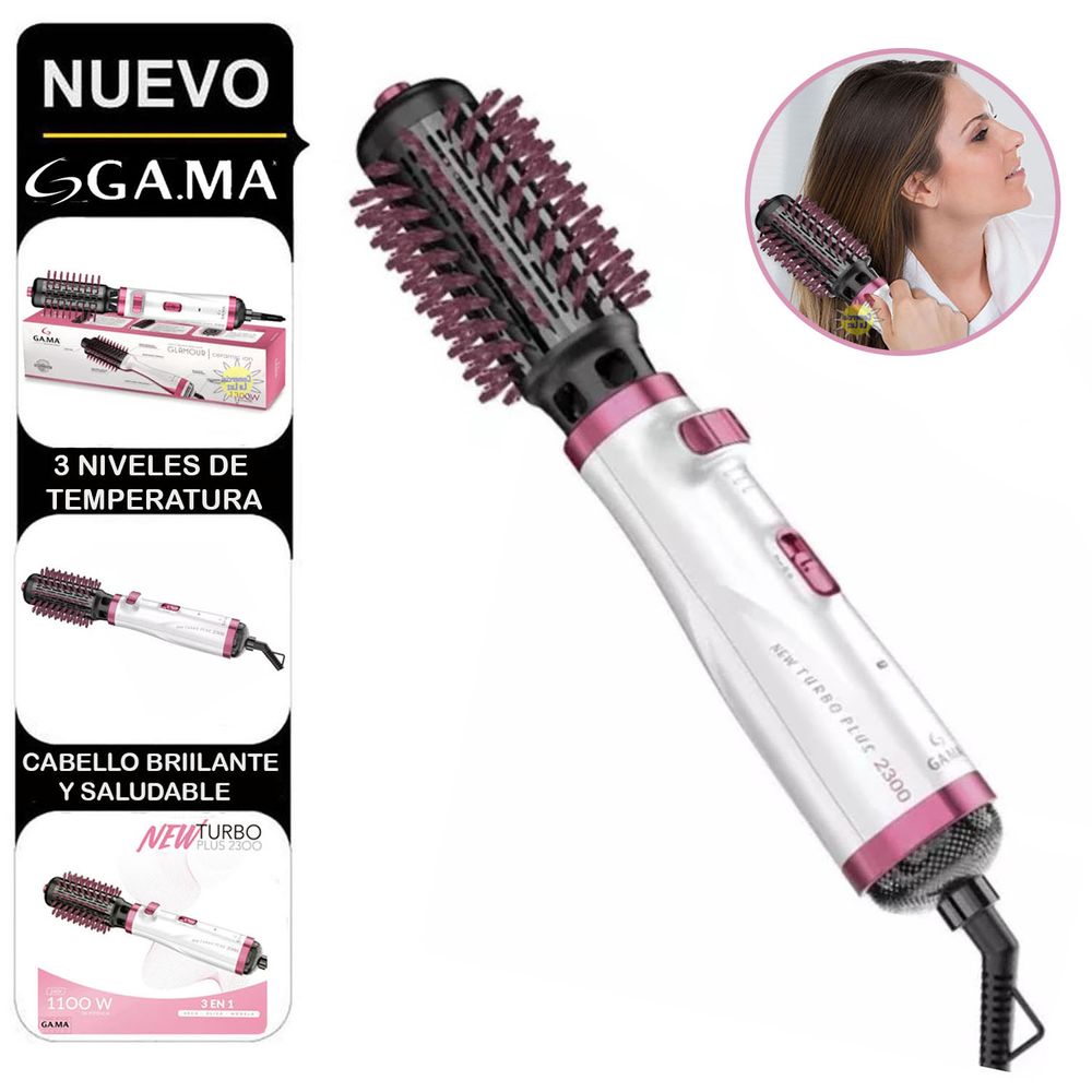 Cepillo Secador y Alisador Gama New Turbo Antifrizz 3D Glamour Pink