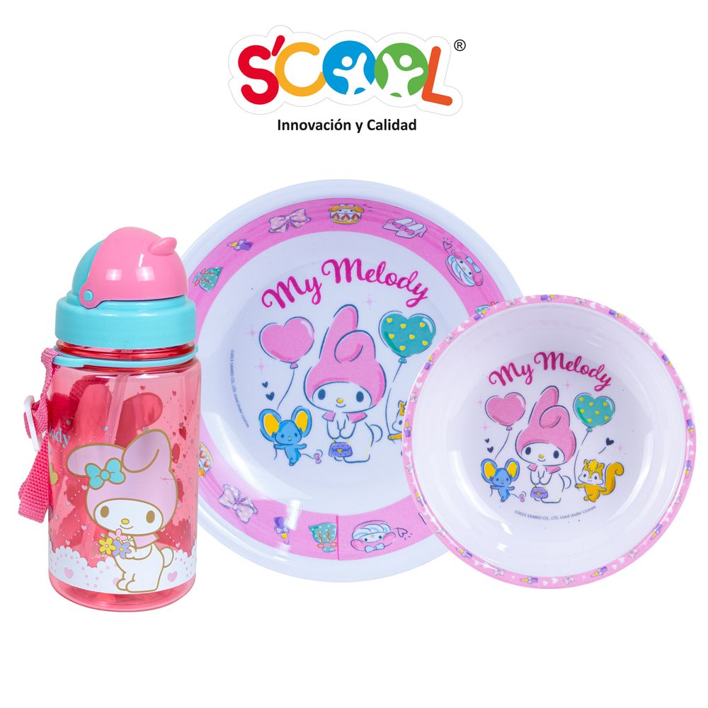 Set Melamine 3 Piezas Con Bot Pp My Melody