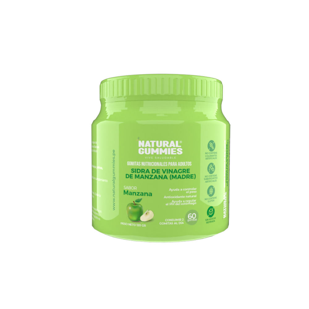 Vinagre Manzana Natural Gummies con Sabor a Manzana Natural