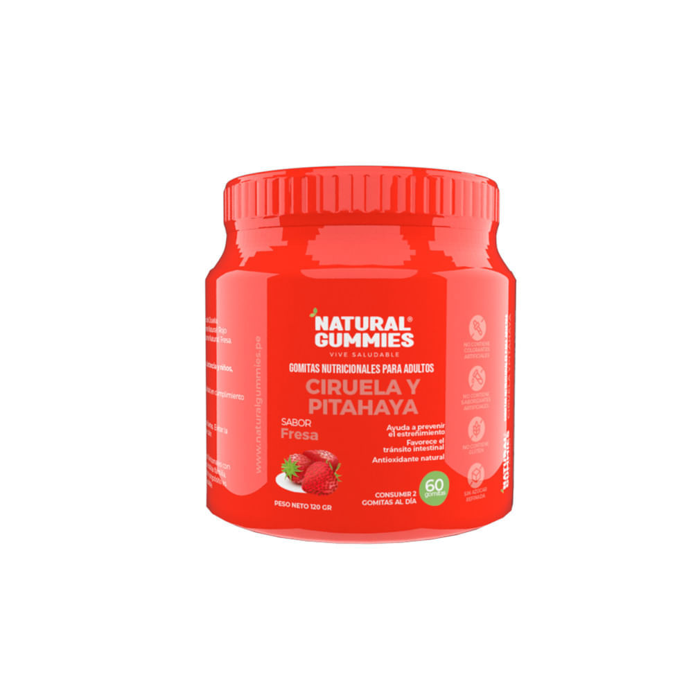 Ciruela + Pitahaya Natural Gummies Sabor Fresa