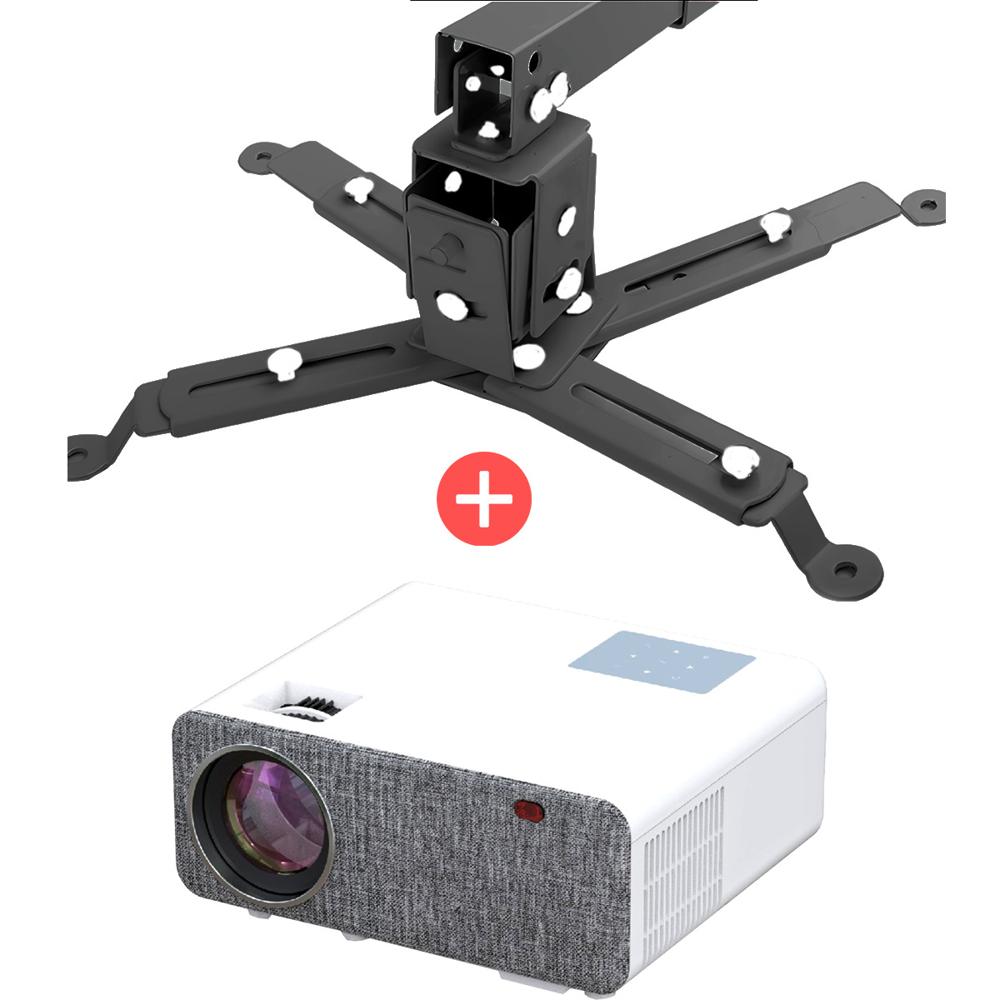 Proyector Smart Android 9.0 Bluetooth Sd500 + Rack Negro
