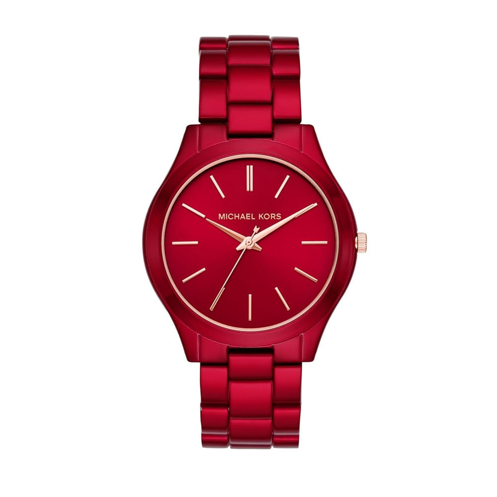 Michael Kors MK3895 Slim Runway - Reloj de pulsera Rojo