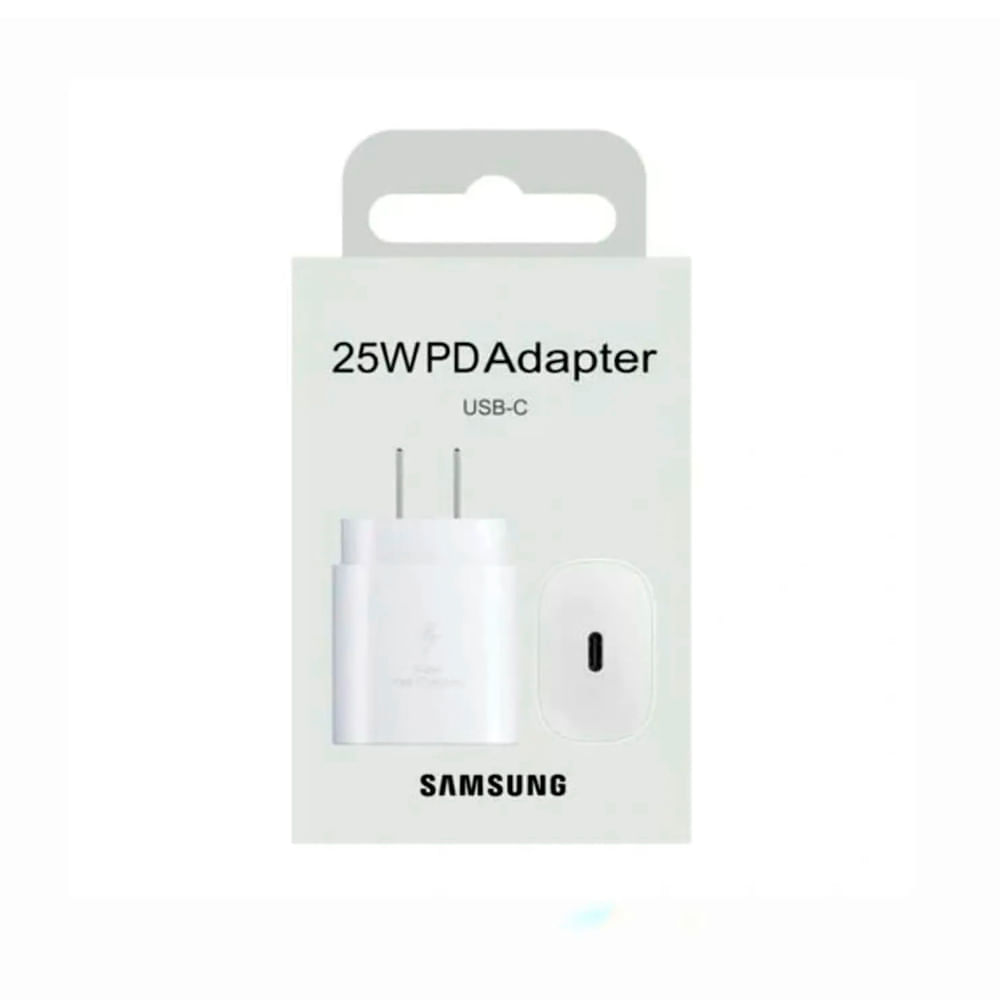 Cargador Samsung 25W Adaptador para Galaxy S24, S24 Plus, S24 Ultra - Blanco