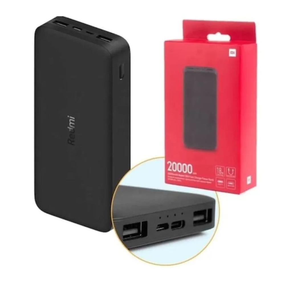 Cargador Portatil Power Bank Xiaomi de 20000 mAh Negro 18W