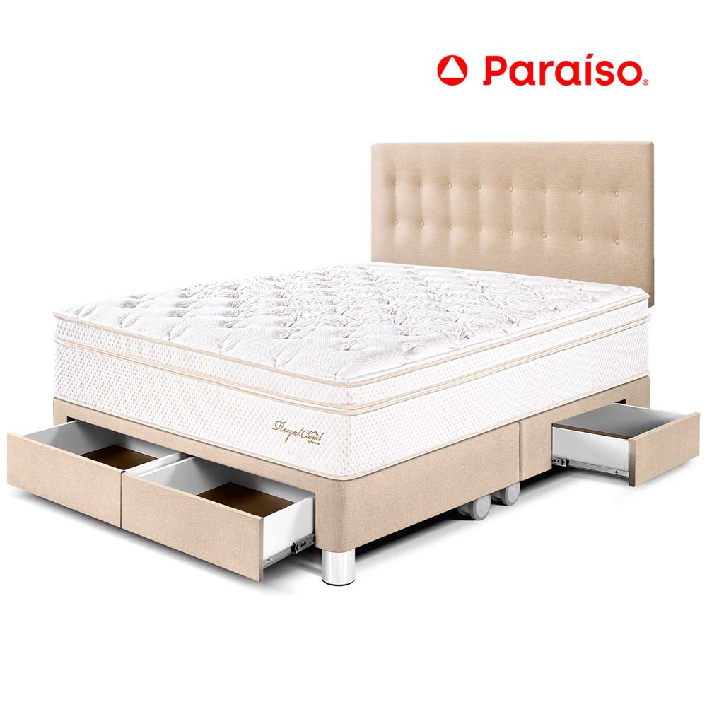 Dormitorio Royal Cloud Con Cajones King Champagne