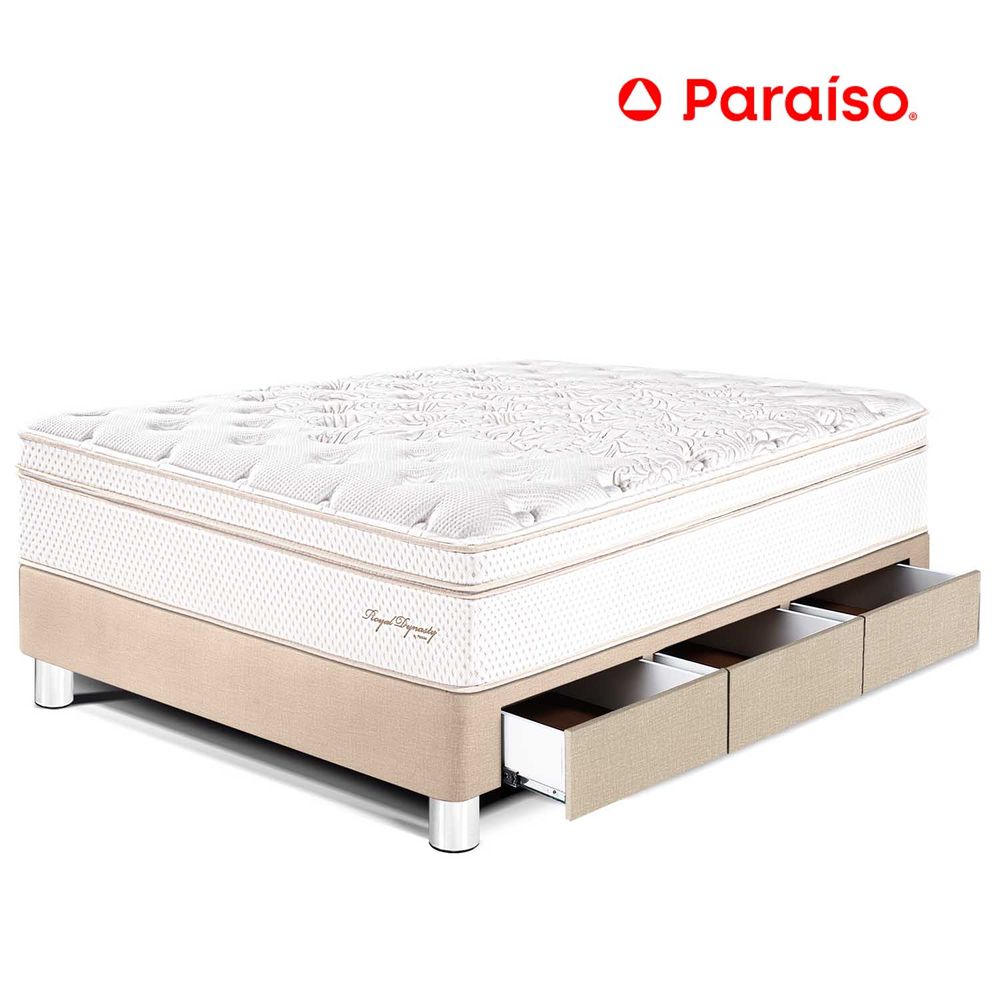 Cama Royal Dynasty Cajones 1.5 Plazas Champagne