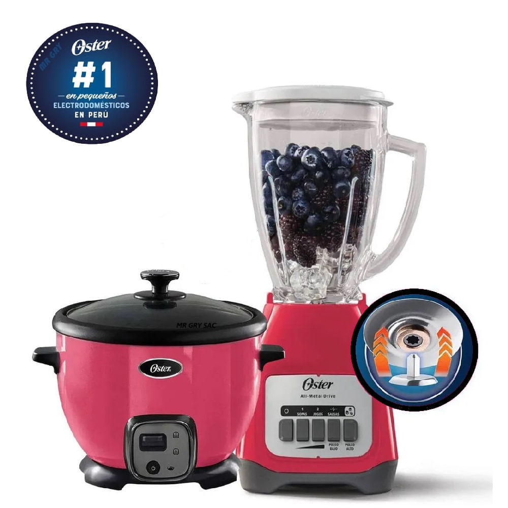 Licuadora Oster BLSTKAG-MPB 2Vel +Olla Arrocera Oster CKSTRC8029M 1.8L