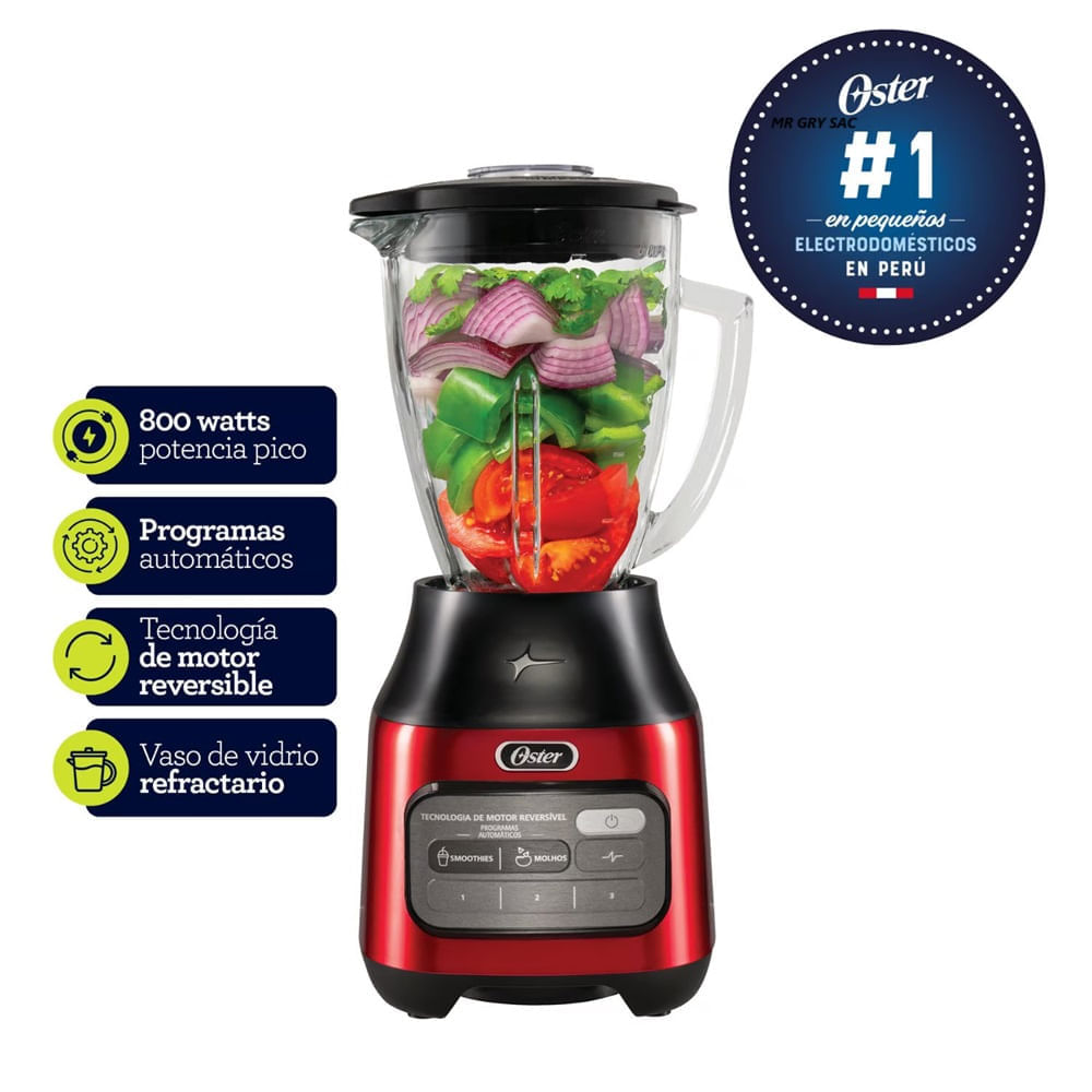 Licuadora Reversible de 1.5 Lts 3 Vel Oster BLSTPEG-CRT  800 W