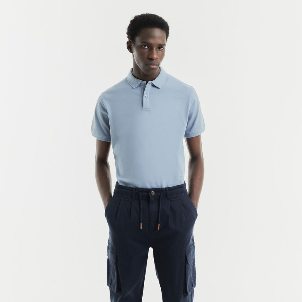 Polo Piqué Sfera Hombre Azul Oechsle Oechsle