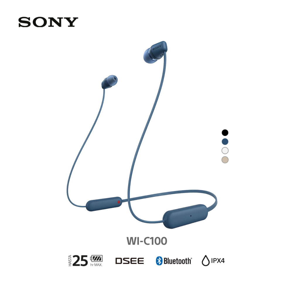 Sony Audífonos Bluetooth WI-C100 in Ear Azul