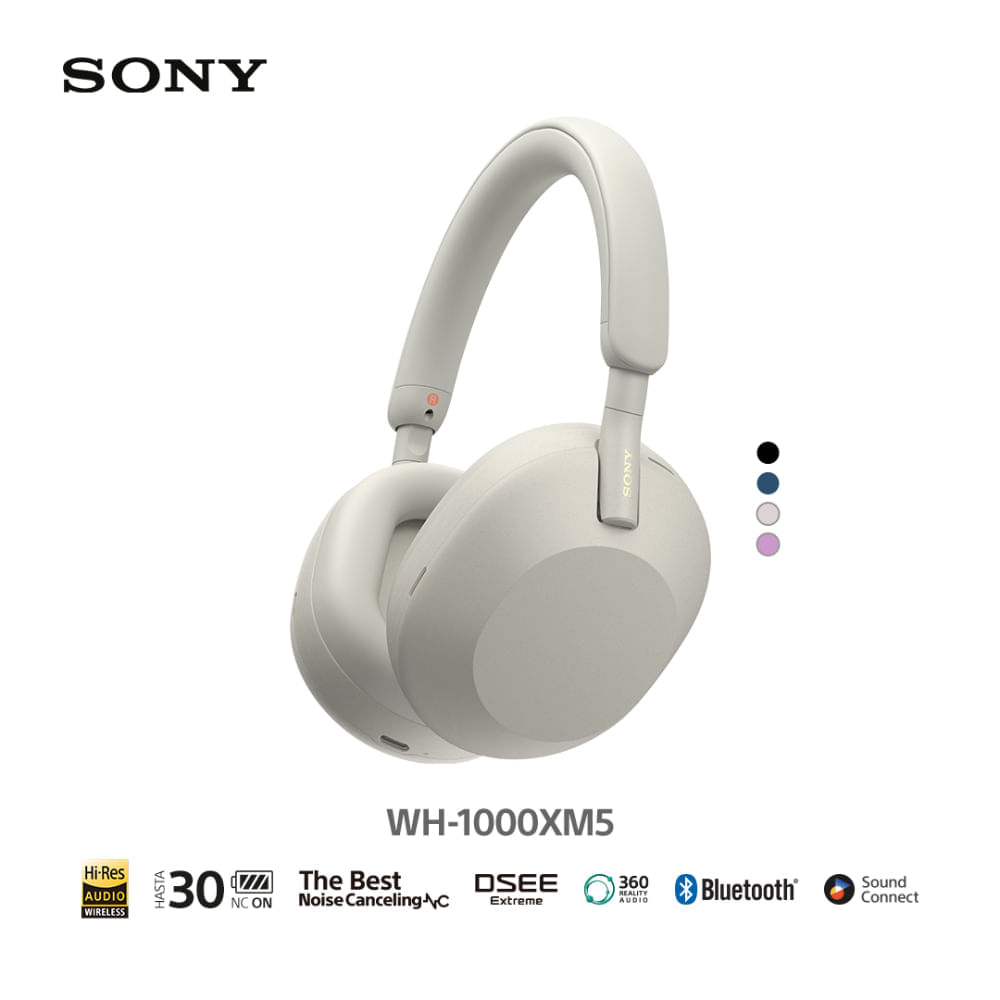 Sony Audífonos Bluetooth WH-1000XM5 Noise Cancelling Plata