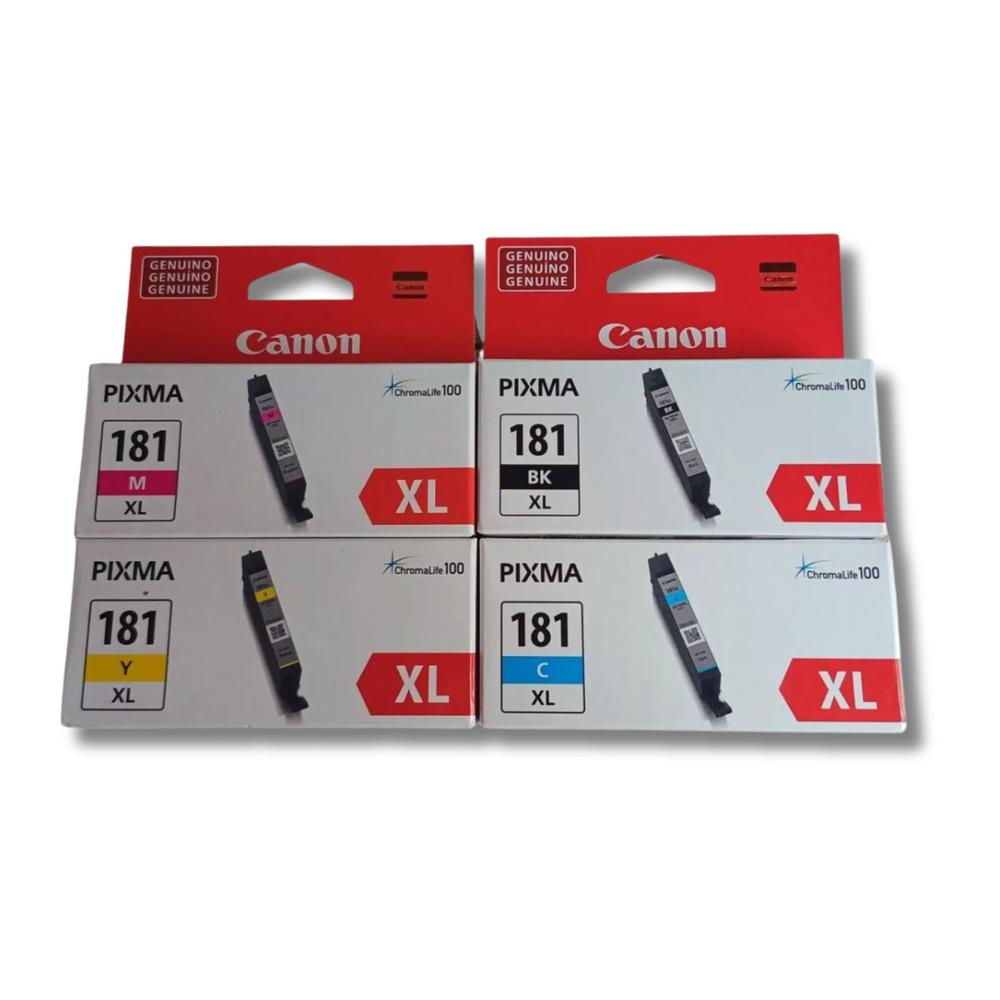 Kit Tinta Canon CLI 181XL Cian Amarillo Magenta Negro