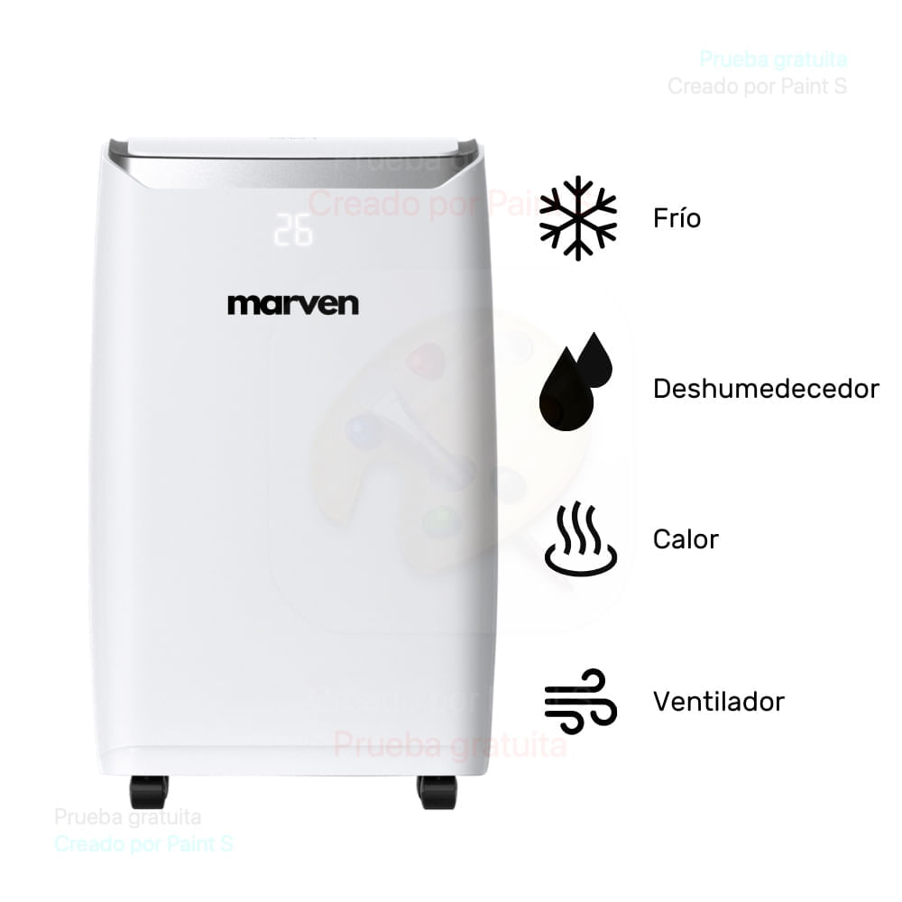 AIRE ACONDICIONADO PORTATIL MARVEN WIFI 4 EN 1