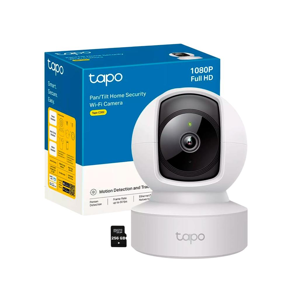 Cámara Seguridad Tp-Link Tapo C202 Full HD Sonido Bidireccional 360 Alarma SD 256GB