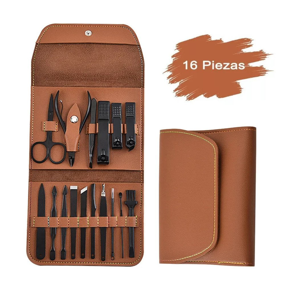 Set Manicura Pedicura Acero Inoxidable cortauñas 16 Piezas M