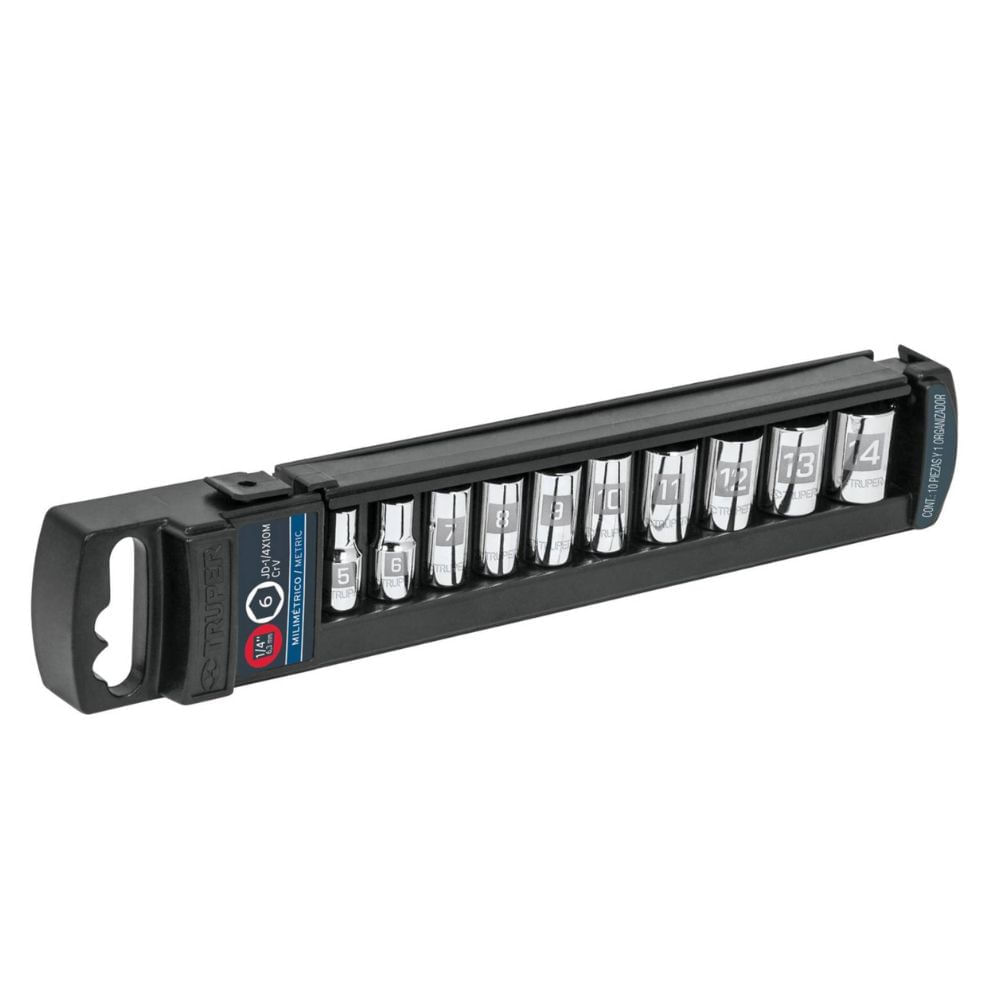 Juego de dados 1/4"" mm, 10 piezas Truper