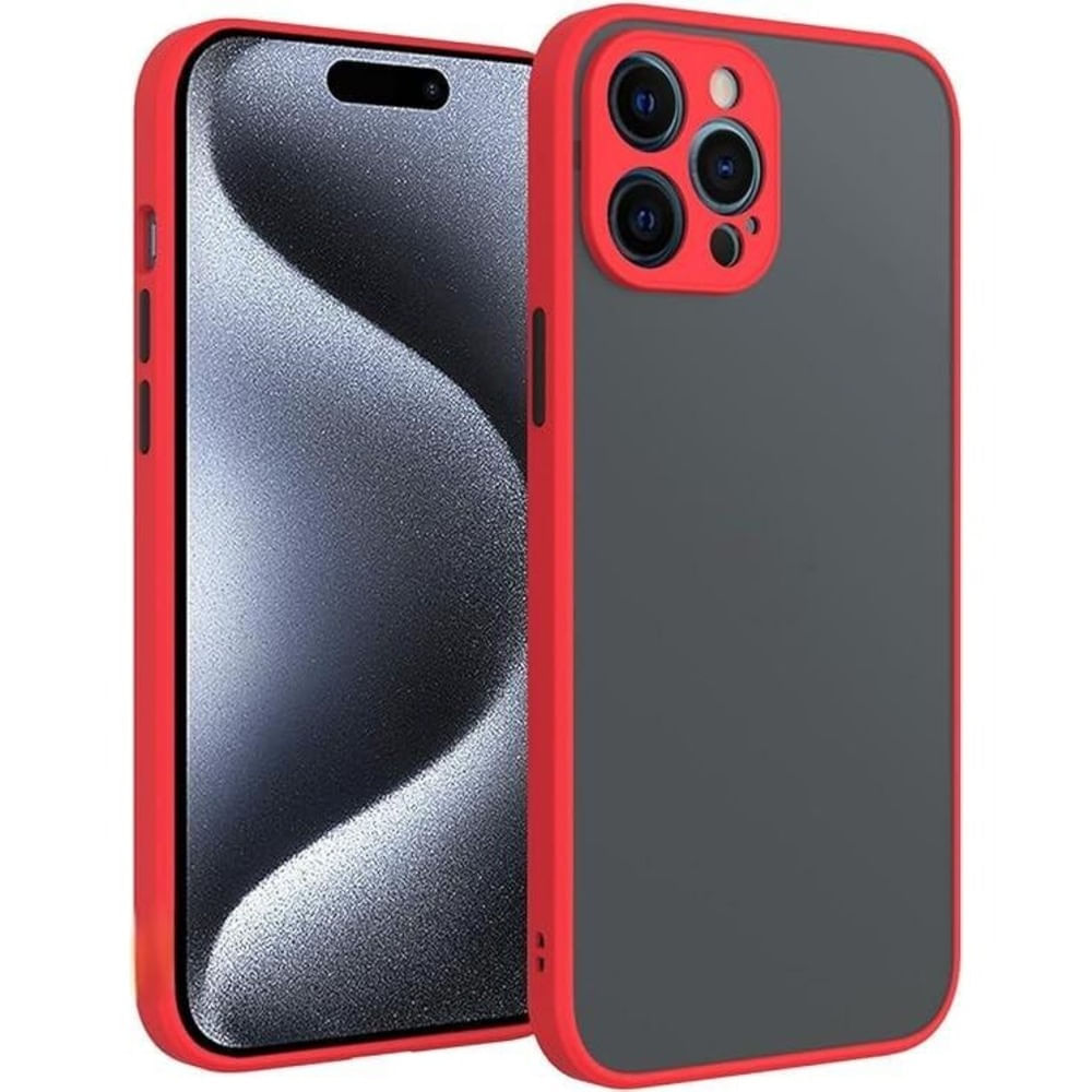 Funda Case para Motorola E7 Ahumado Mate Rojo Antishock Resistente ante CAÍDAS Y GOLPES