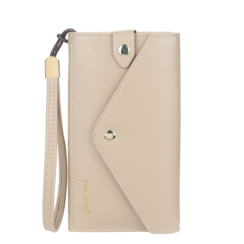 Billetera De Cuero Vegano N8616 Almendra