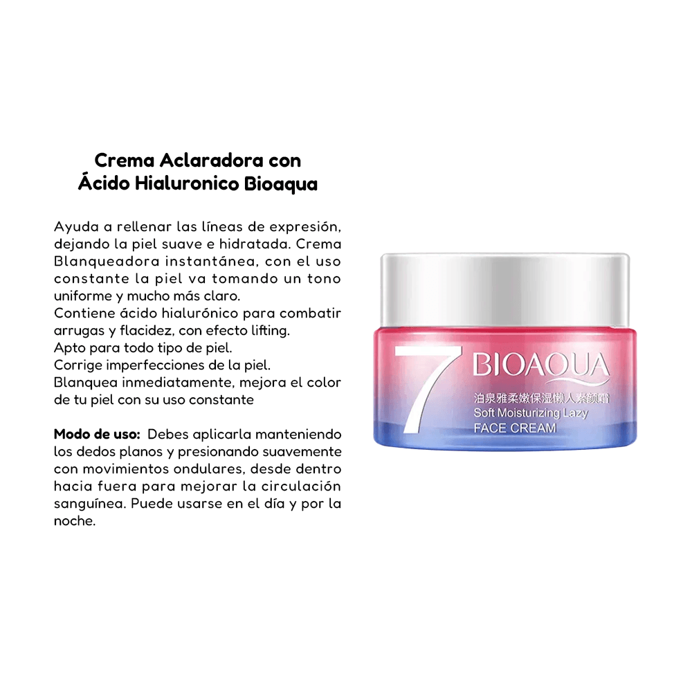 Crema Aclaradora V7 Bioaqua + Crema Limpiadora Facial De Leche V7 | Oechsle  - Oechsle