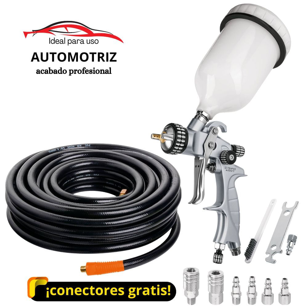 kit Pistola de aire para pintar AUTOMOTRIZ, profesional, manguera 10m
