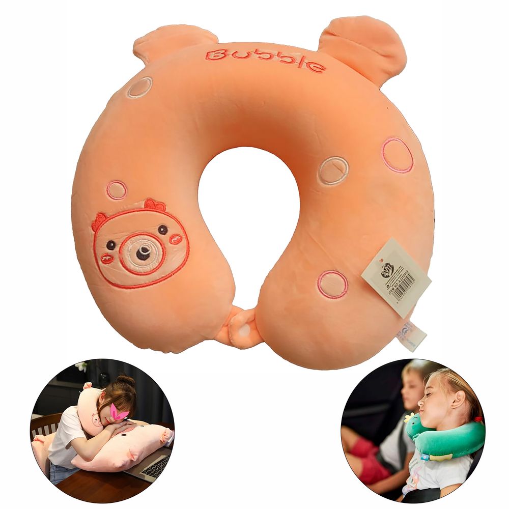 Almohada de viaje Viscoelástica para cuellos infantil Naranja