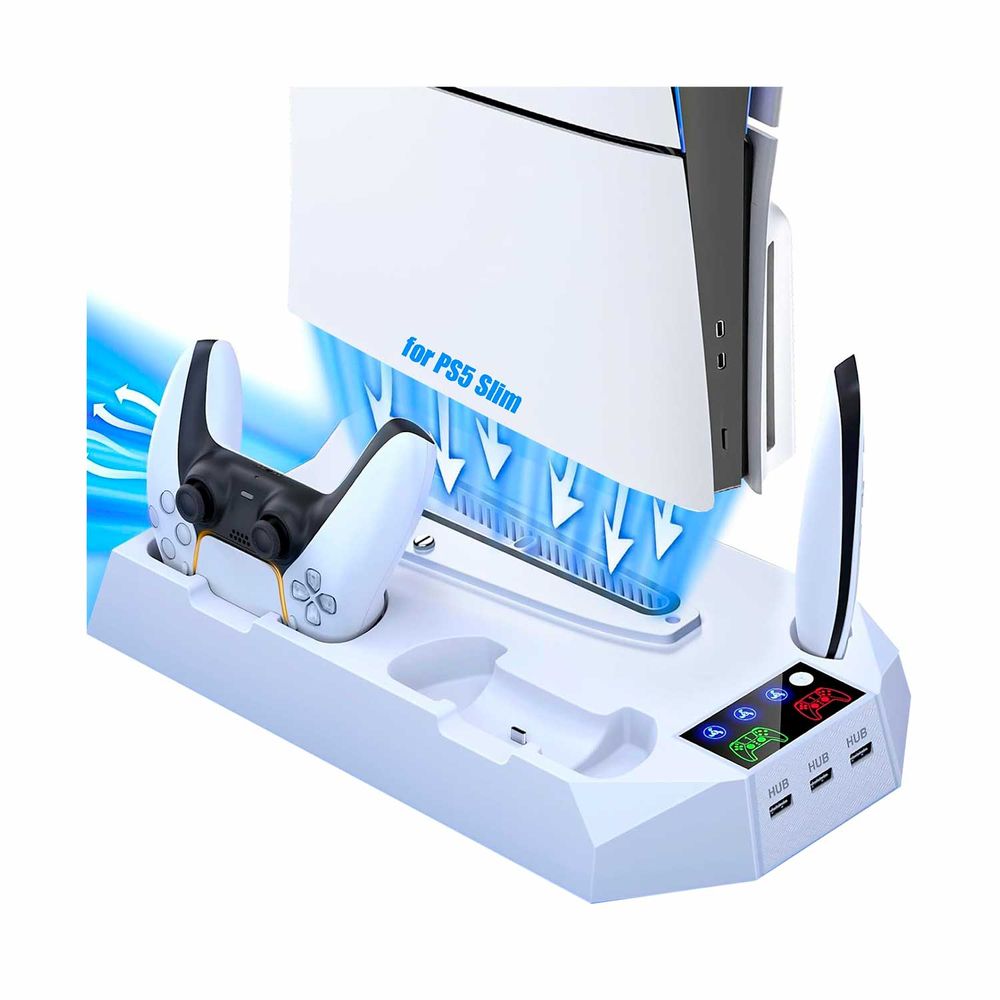 Soporte De Refrigeración Led Multifuncional Con Controlador De Carga Slim Blanco