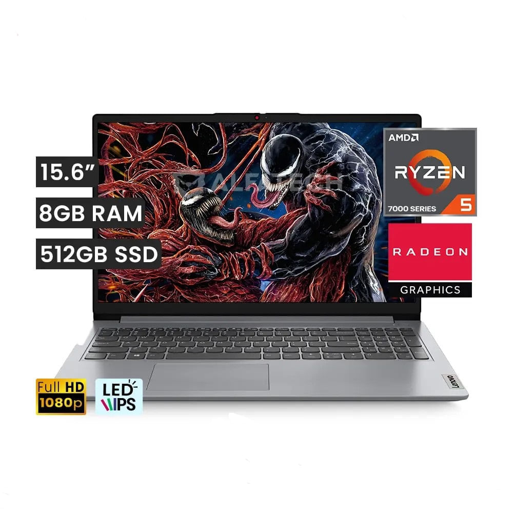 Laptop Lenovo Ideapad 1 R5-7520U 8gb 512gb 15.6 Fhd Gris | Oechsle ...