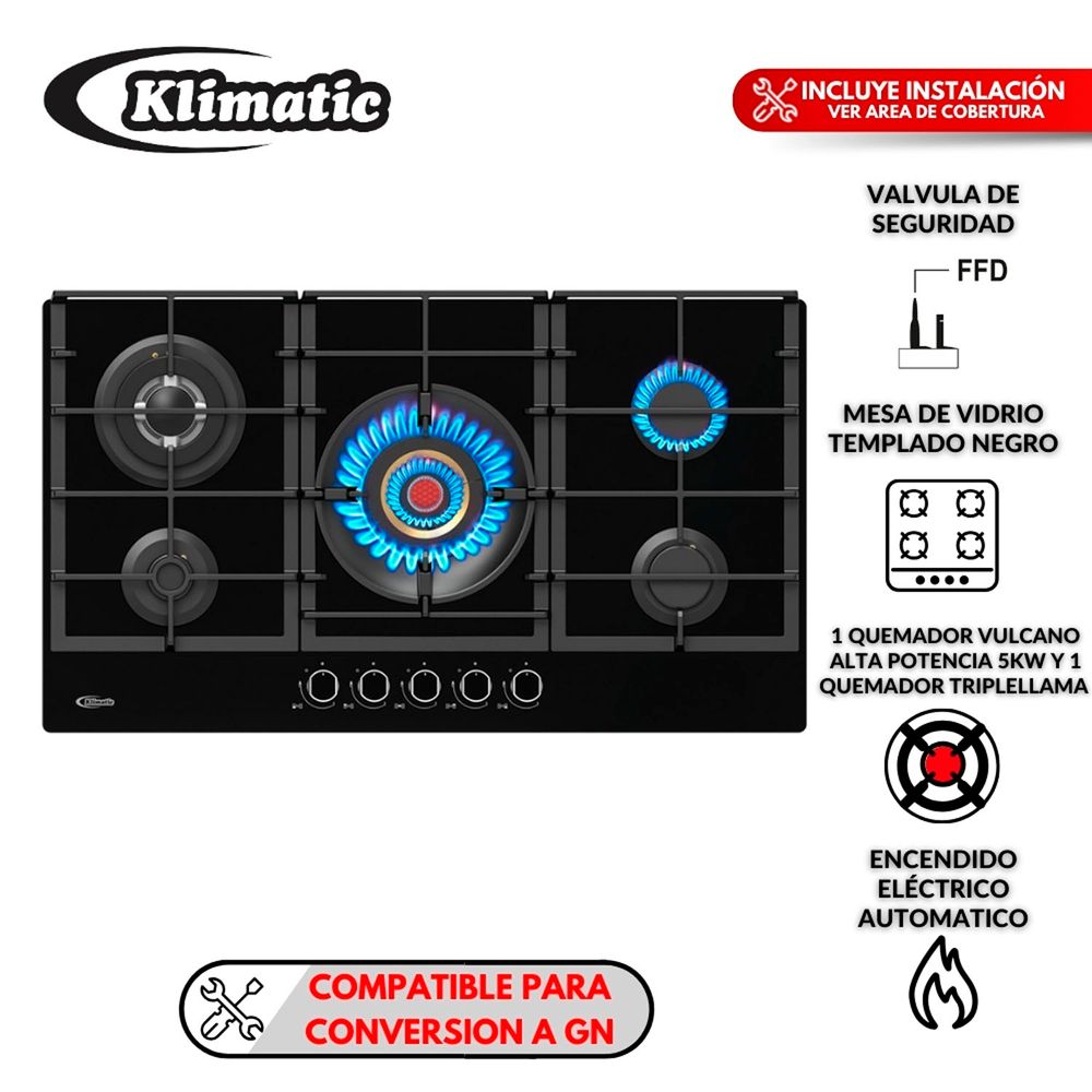 Cocina Empotrable 90 cm – Vulcano 5