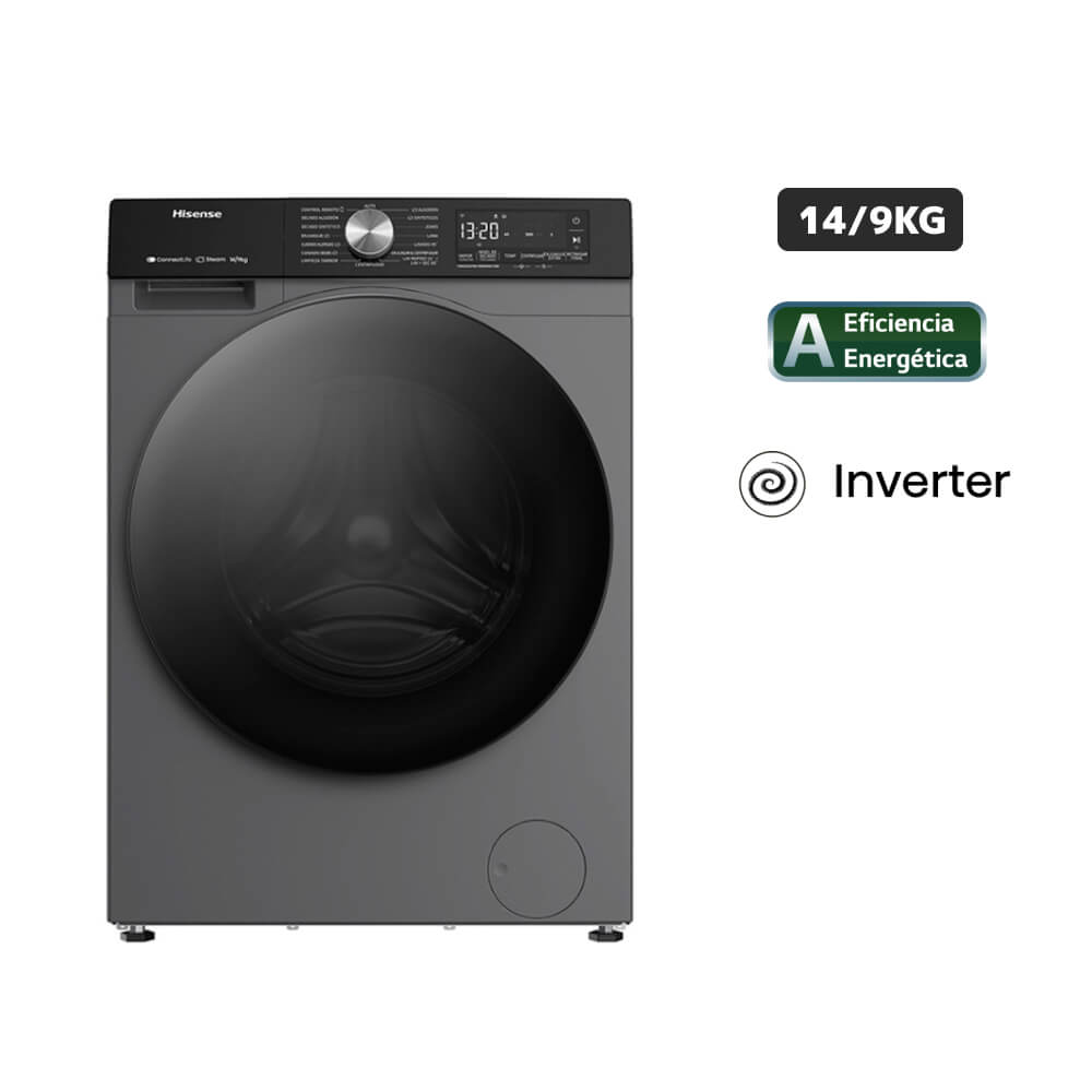Lavaseca HISENSE Carga Frontal 14 Kg / 9 Kg WD3S1443BT Gris