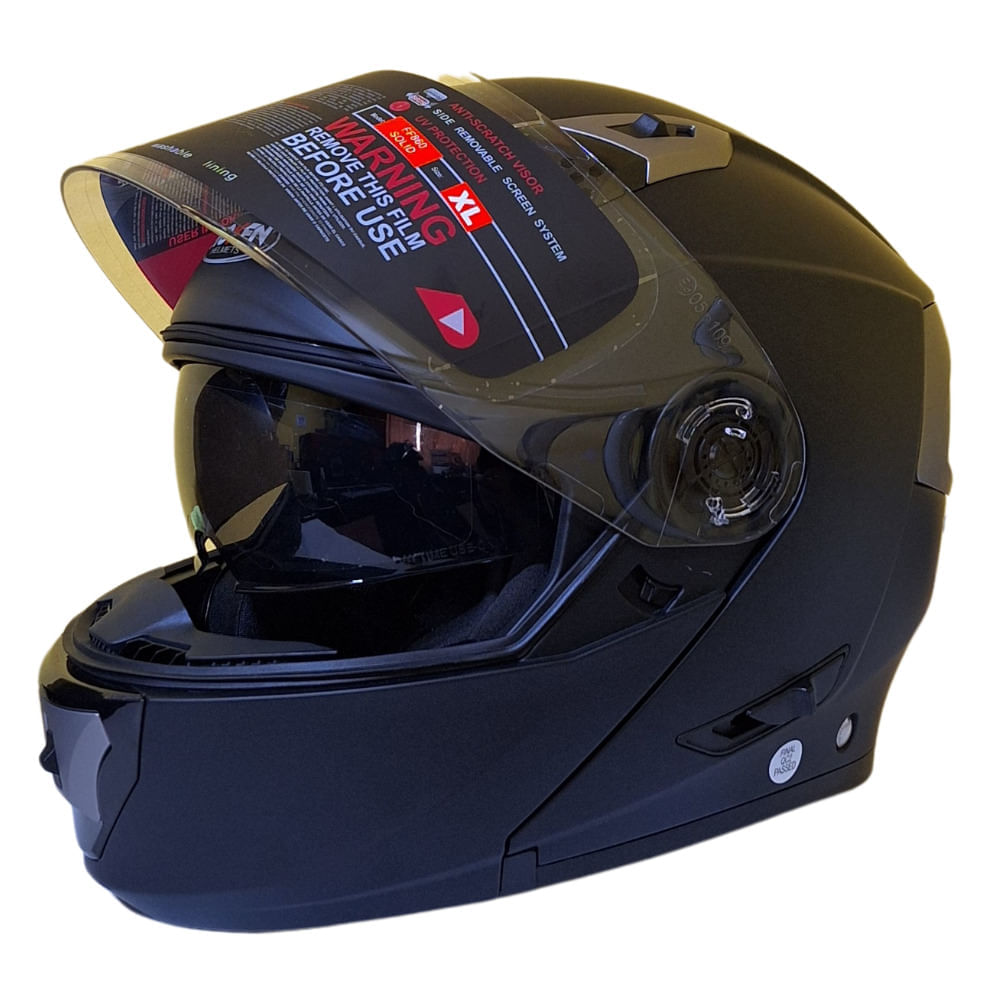 Casco Hoken FF866 Modular  Doble Visor talla XL - Negro Mate