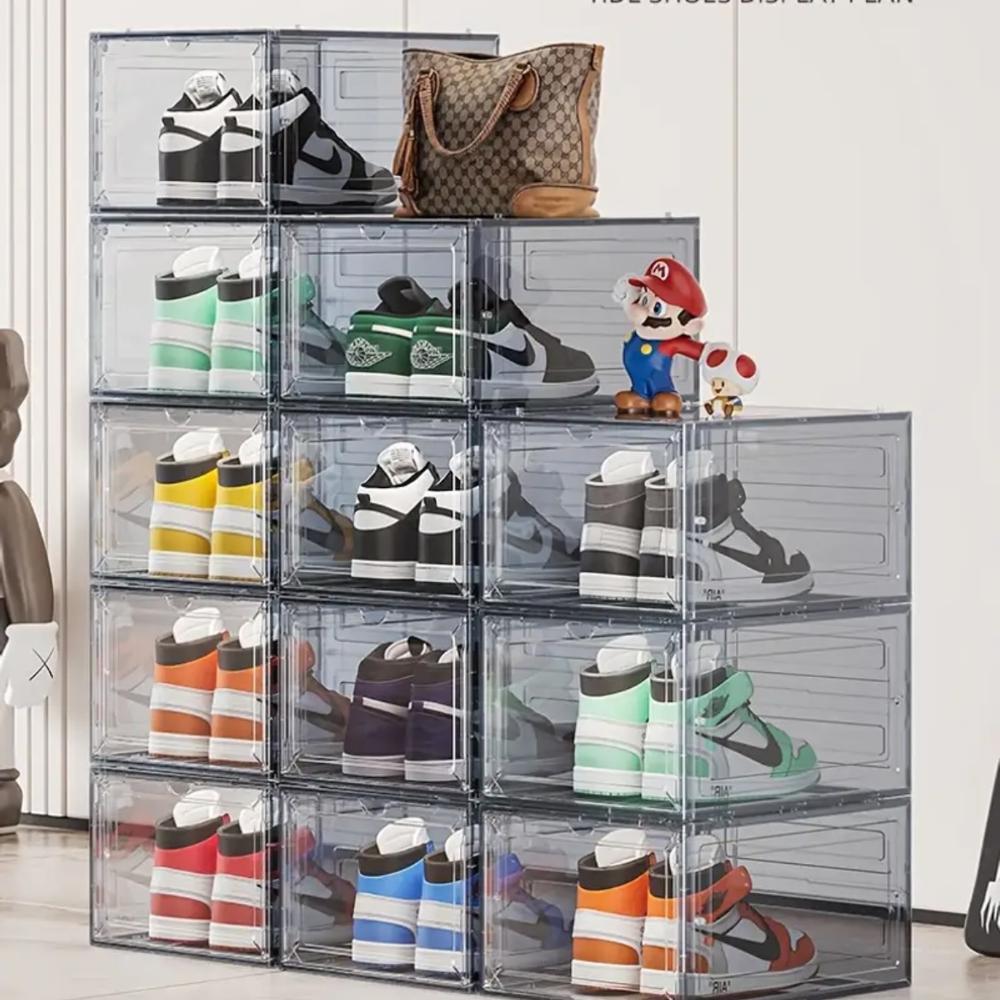 Cajas Zapateras Premium Tapa acrilica Transparente pack x 6