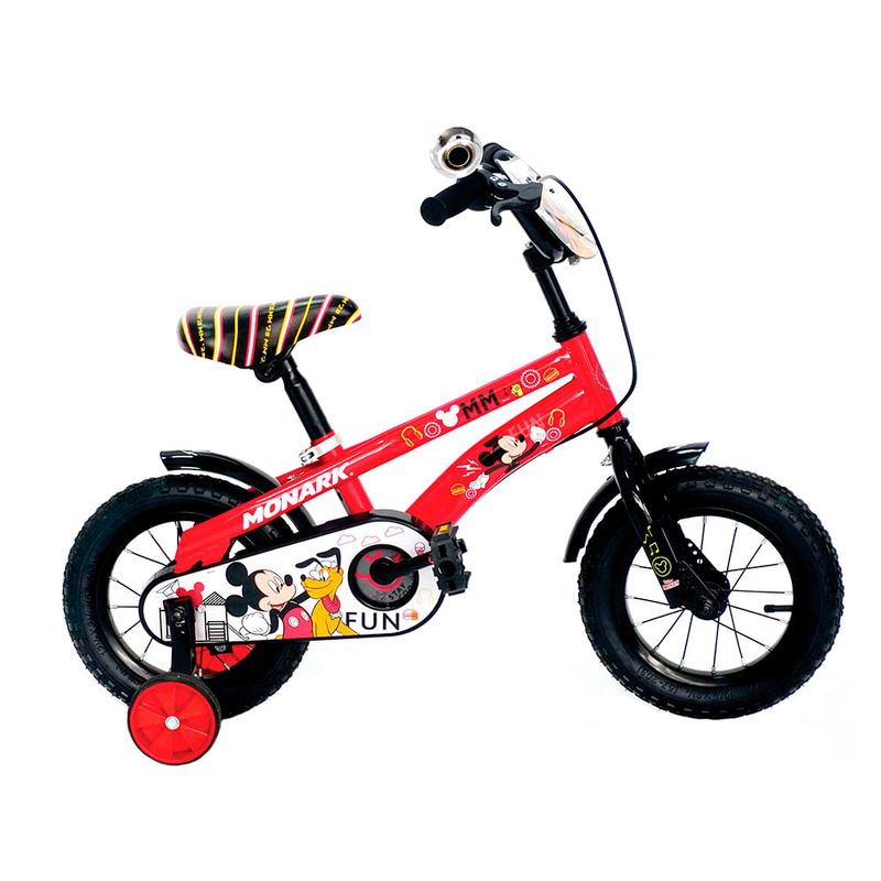 Bicicleta Monark Mickey Fun Aro 12 Niño Rojo