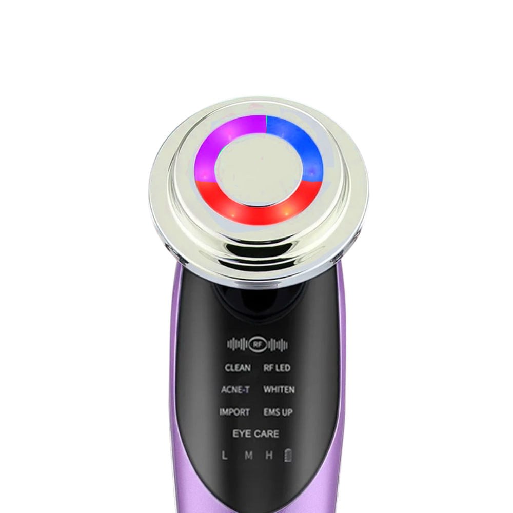 Masajeador multifuncional con luces multicolor de rostro USB