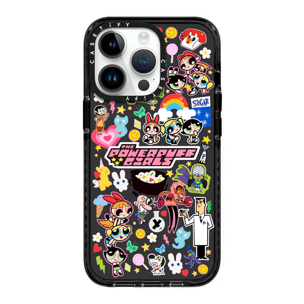 Case ScreenShop Para iPhone 15 Plus Chicas Super Poderosas StickerMania Negro Casetify