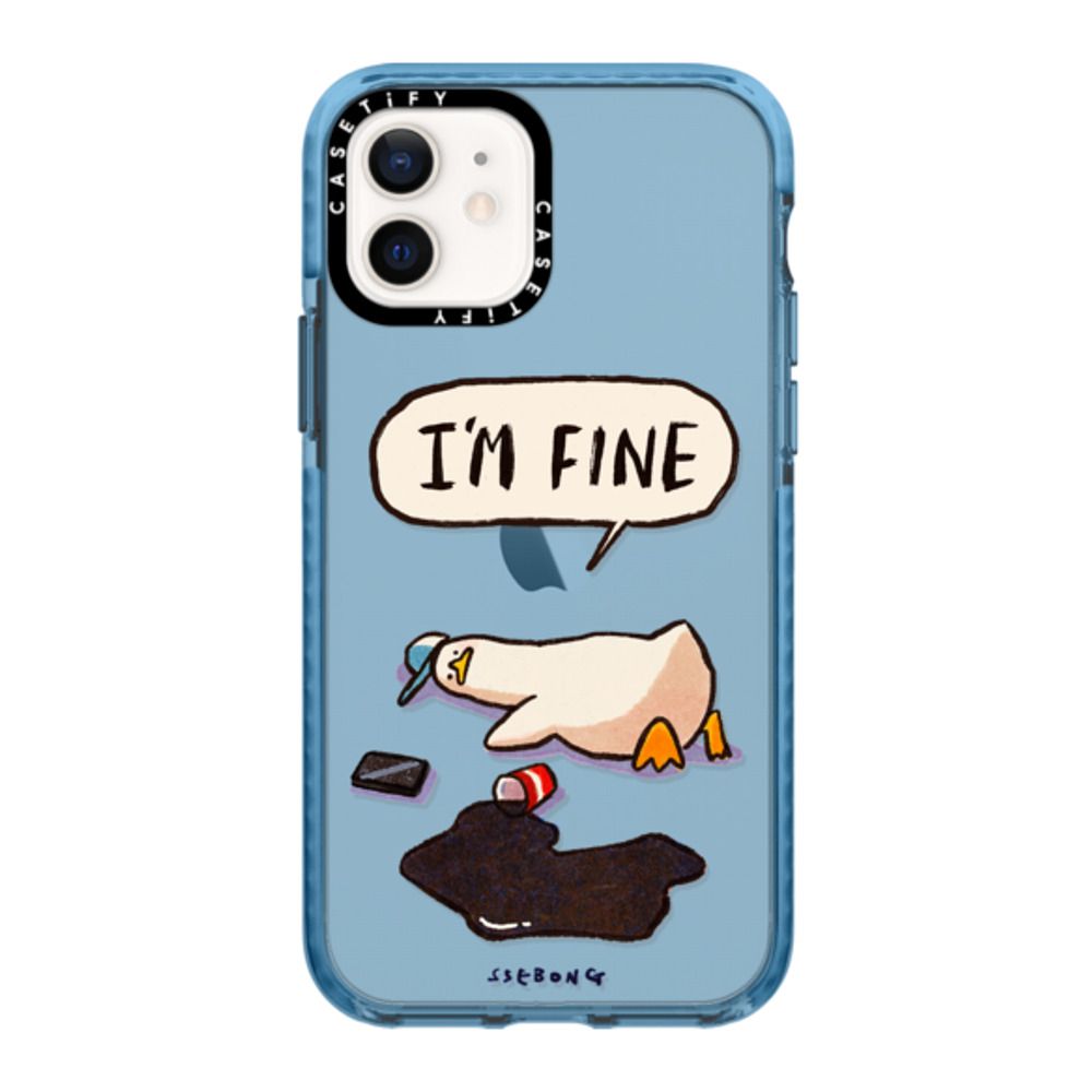 Case ScreenShop Para iPhone 12/12 Pro I'm Fine Ssbong Azul Transparente Casetify