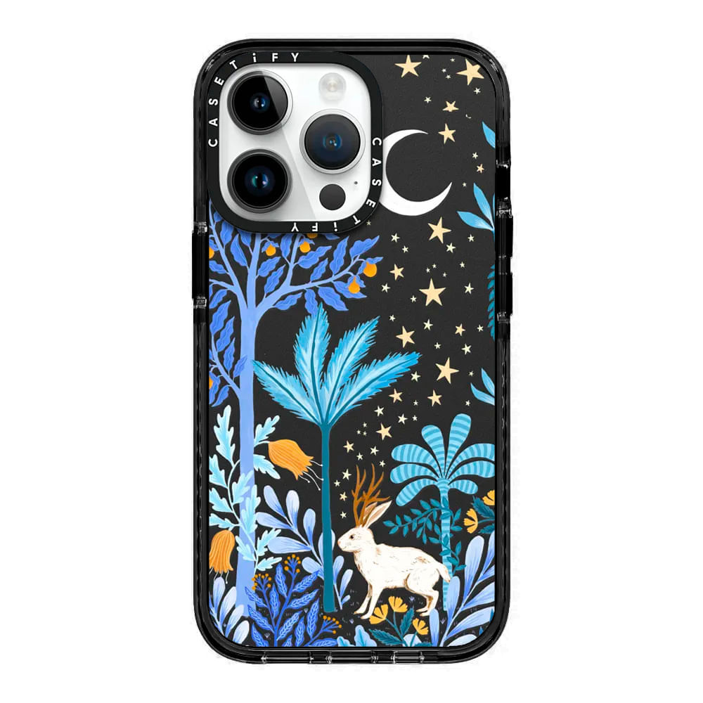 Case ScreenShop Para iPhone 15 Pro Max Mythical Moon Negro Transparente Casetify