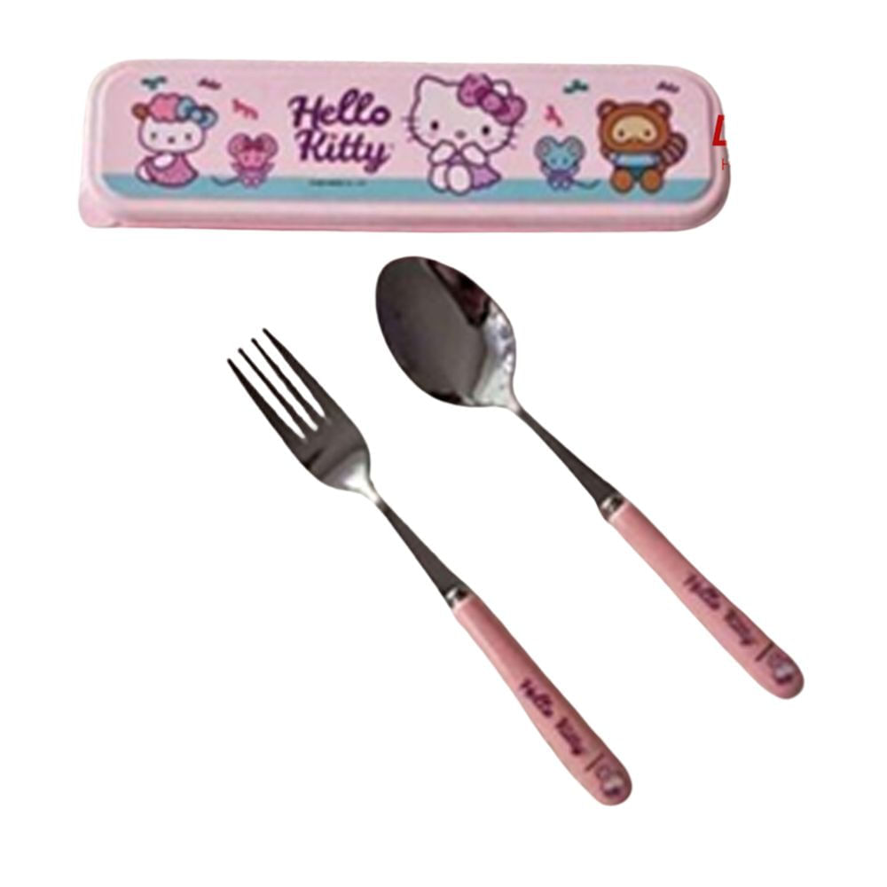 Mini set de cubiertos kawaii Tenedor Cuchara Color Rosa