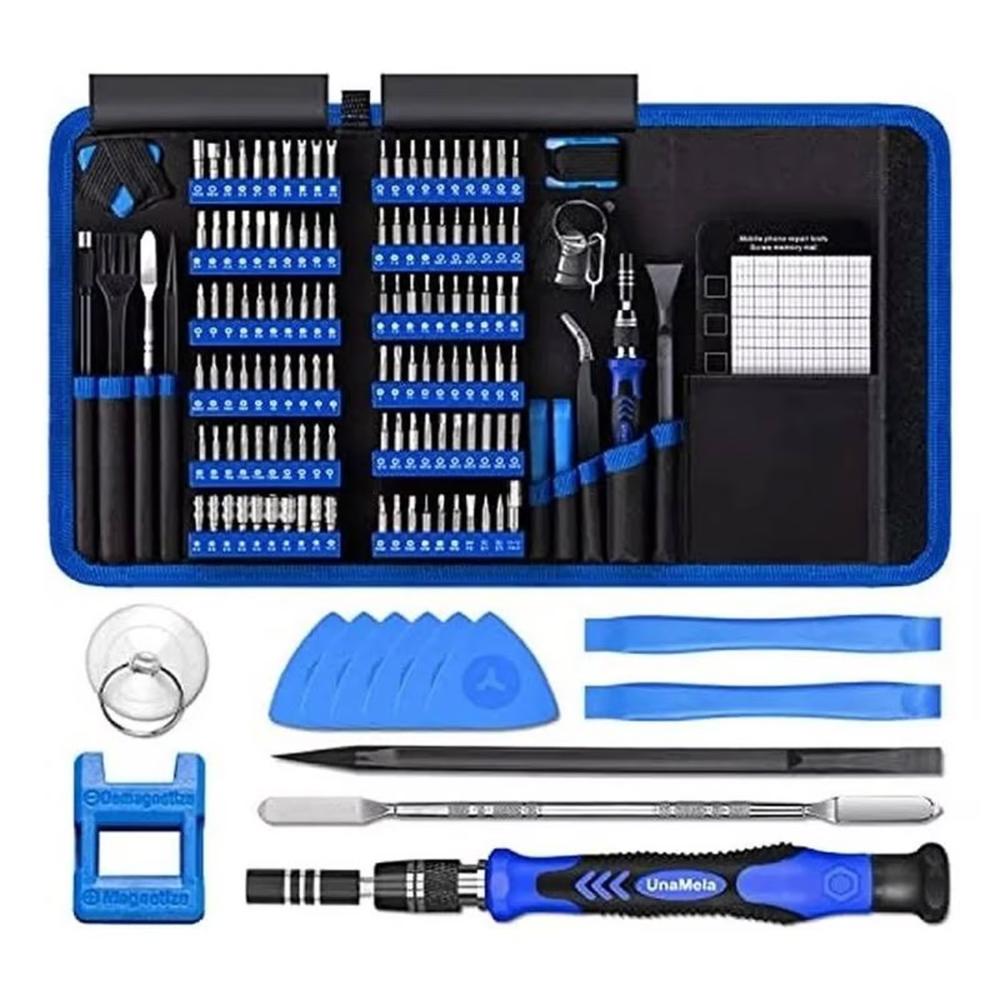 Kit Desarmador 140 Piezas Juguete Celular Camara Tablet Laptop Lentes Azul - 3834