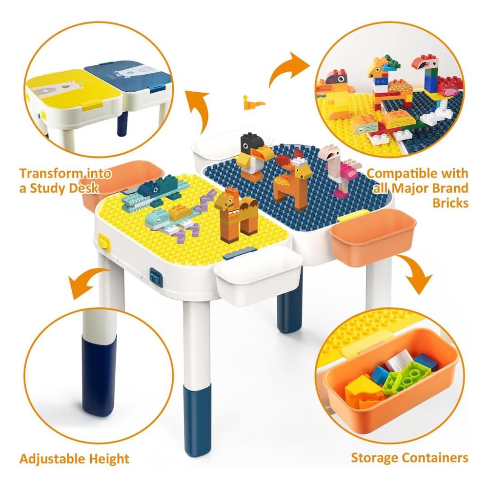 33 Piezas Playgo Bloques Mesa Didáctica Juegos Lego Para Niños