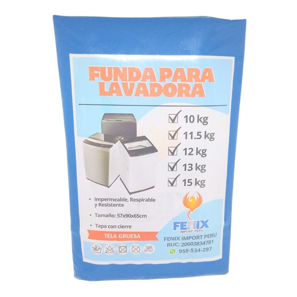 Funda Para Lavadoras Lona Grueso 10 - 15kg Azul