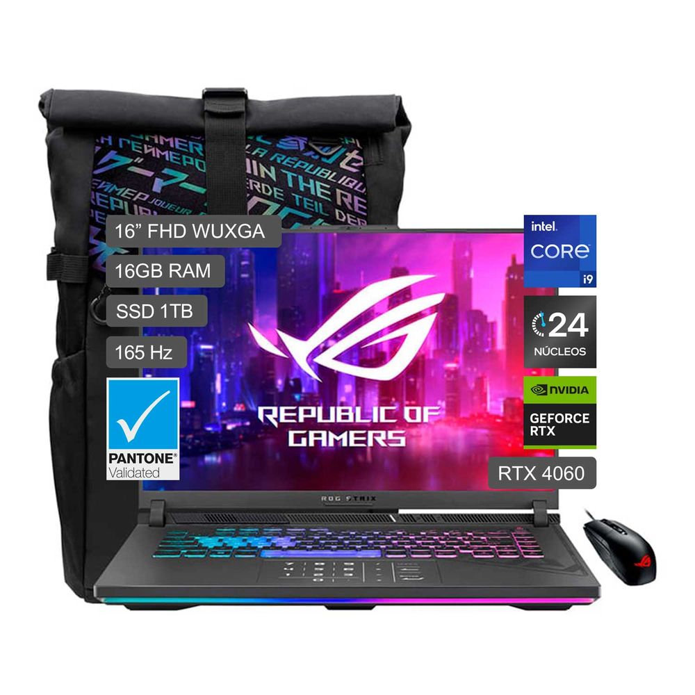 Laptop Gamer Asus ROG Strix G16 Intel® Core™ i9 16GB RAM 1TB SSD RTX4060 G614JVR-N3063W