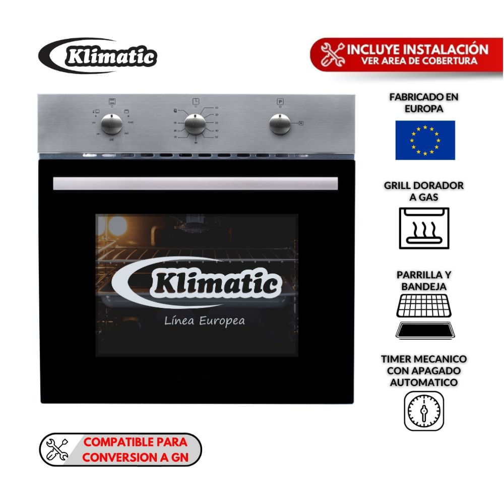 Horno a gas empotrable Lubeck E 65 litros