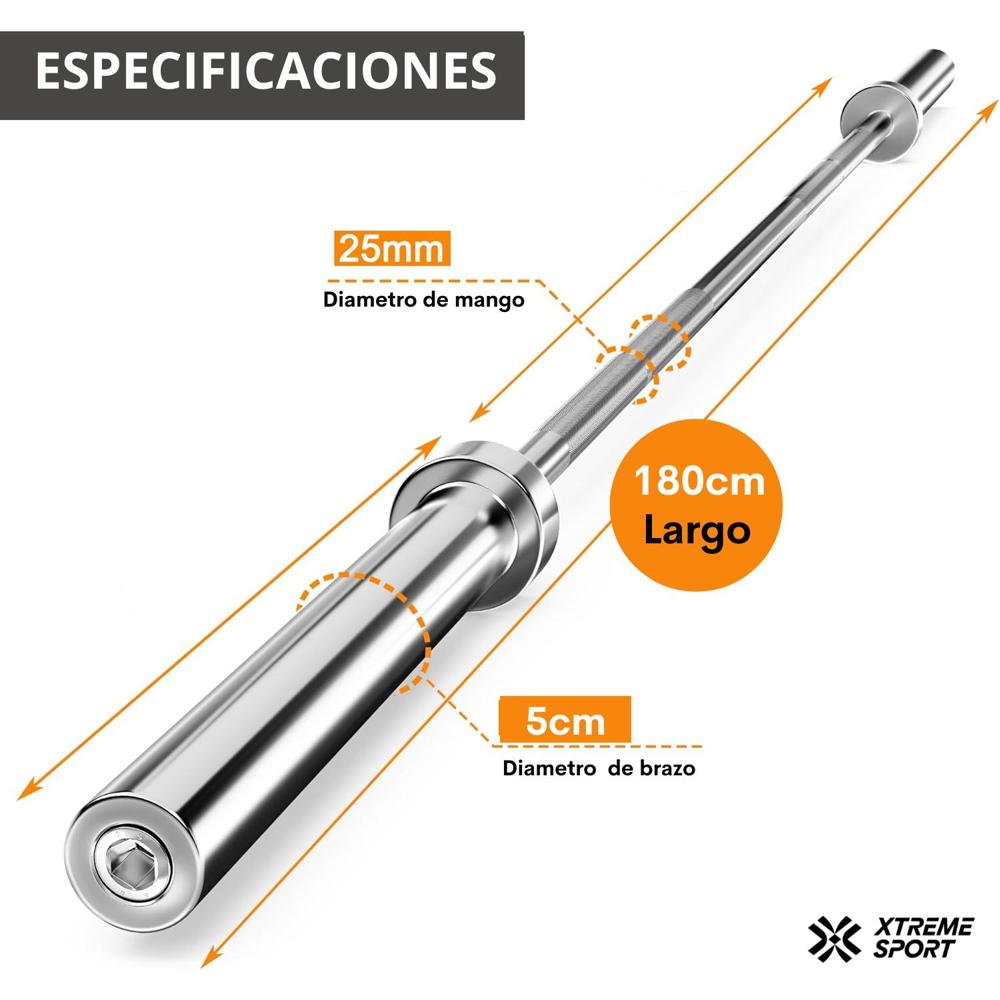 Barra Olímpica Recta de 180 cm Seguros Oechsle Oechsle