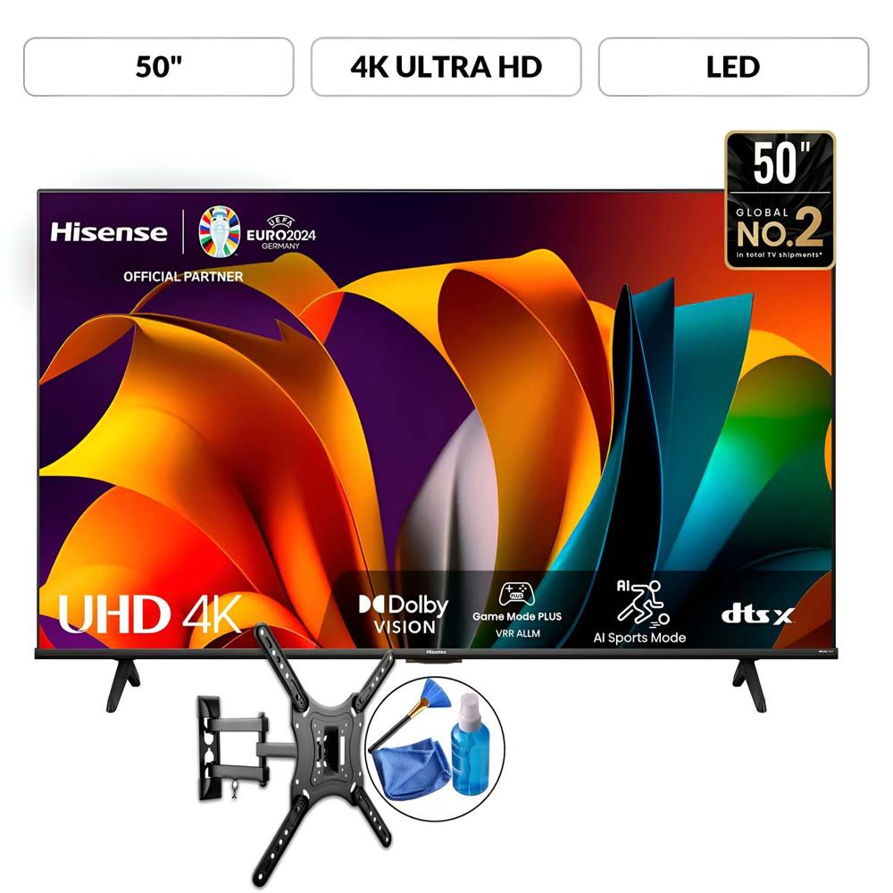 Televisor Hisense 50 UHD 4K Smart Tv 50A6N 2024 +Rack+ Limpiador