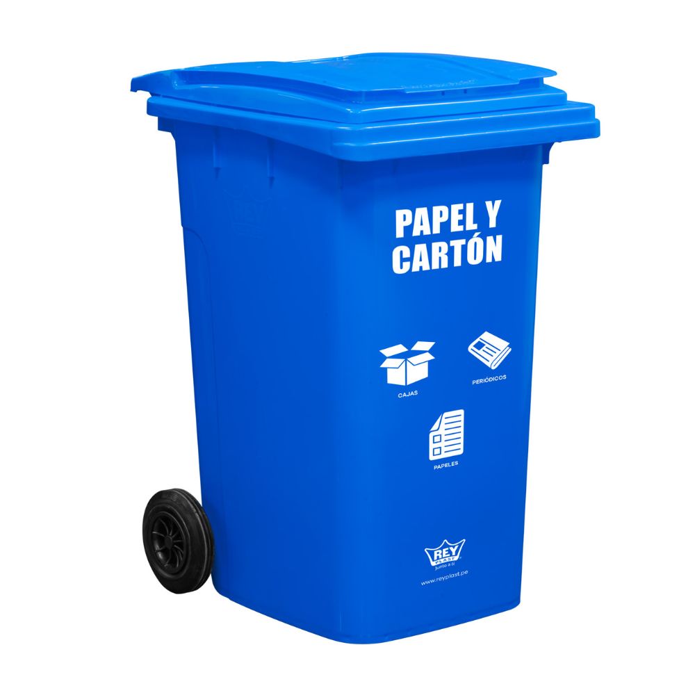 Tacho recolector 239 litros Papel y Cartón Reyplast
