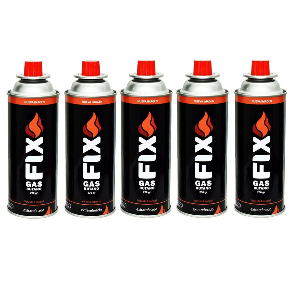 5 Gas Butano FIX Ultra Refinado Valvula Universal Cocinillas Flameador
