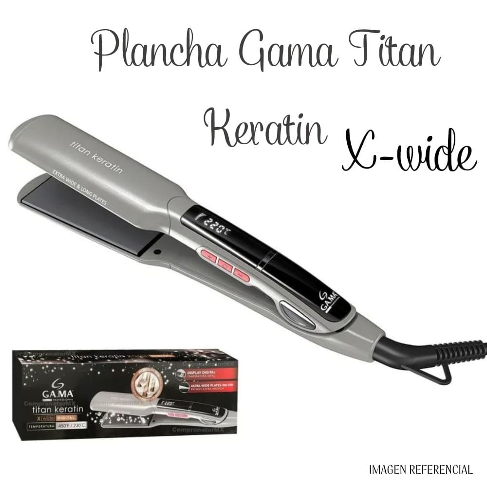 Plancha Alisadora Gama Titan Keratin X-Wide Digital 230°C