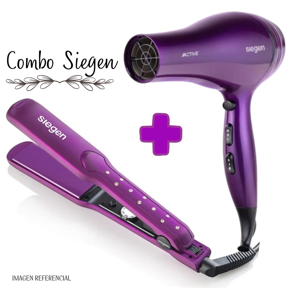 Combo Siegen Plancha Alisadora Siegen SG 3540+Secadora Siegen SG 3031